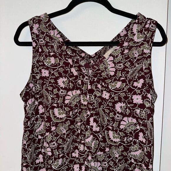 LOFT Women’s Purple Floral Pattern Tank Top Blouse Size Small EUC - Picture 3 of 9